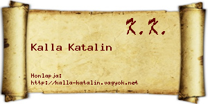 Kalla Katalin névjegykártya